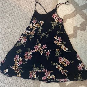 Black floral tank dress. Size S.
